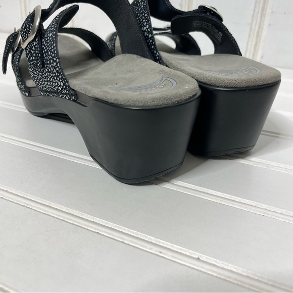 Dansko Sophie Black Metallic Sandals Sz 40 403 - Picture 10 of 10